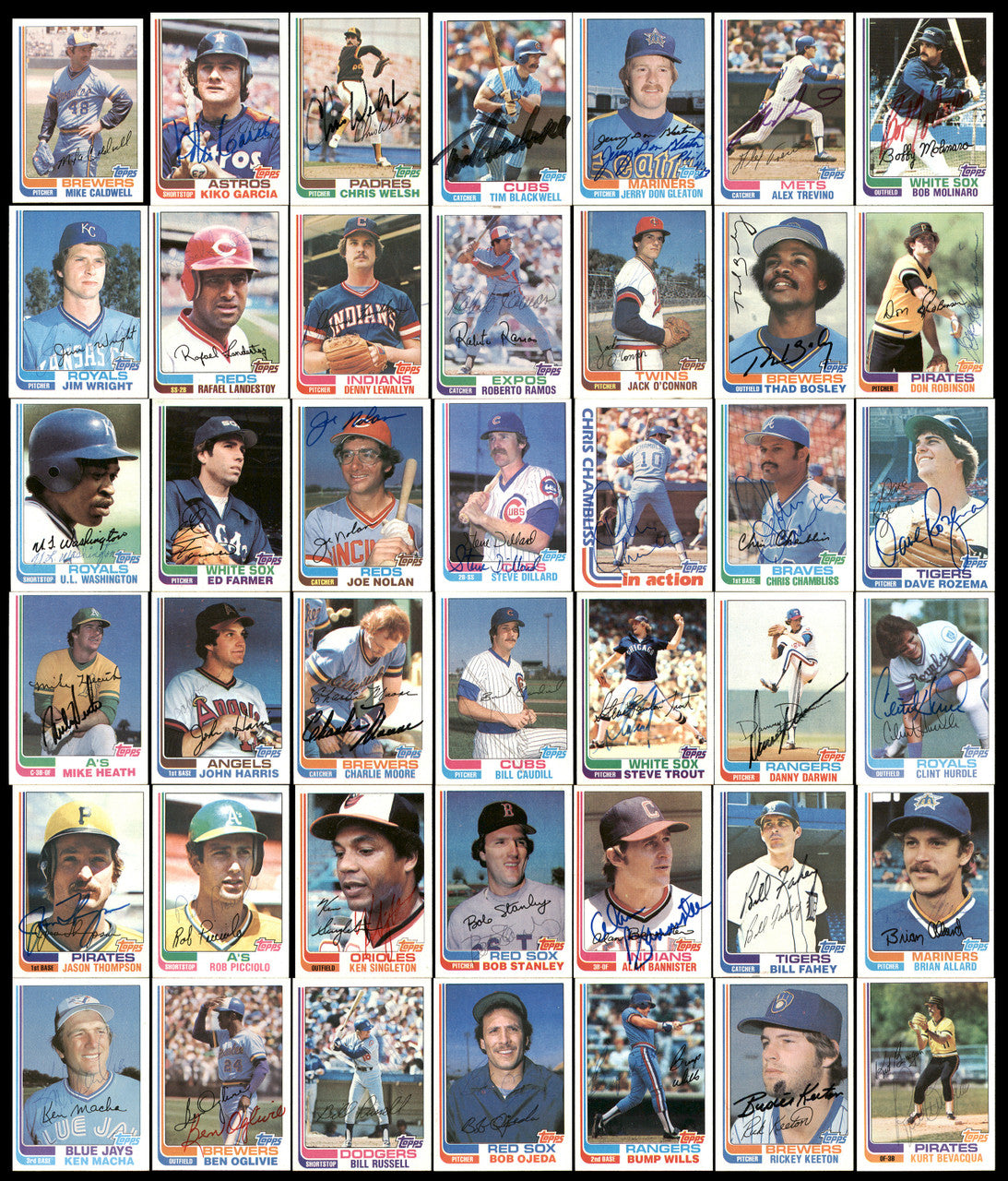 250 Count Lot of Autographed 1982 Topps Baseball Cards (All Different) SKU #266540