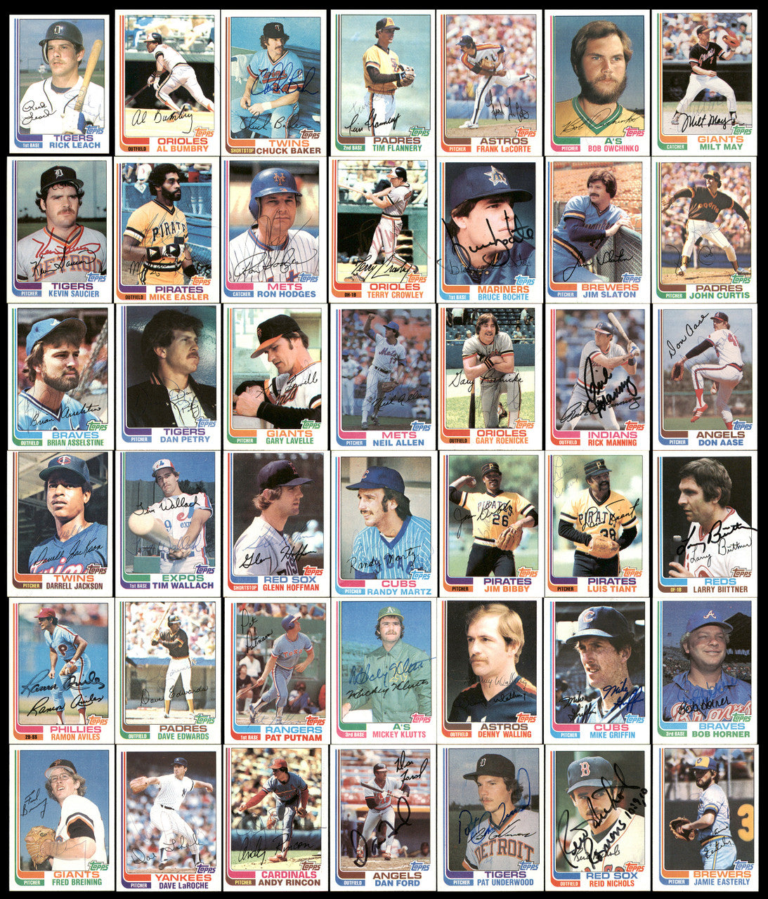 250 Count Lot of Autographed 1982 Topps Baseball Cards (All Different) SKU #266540