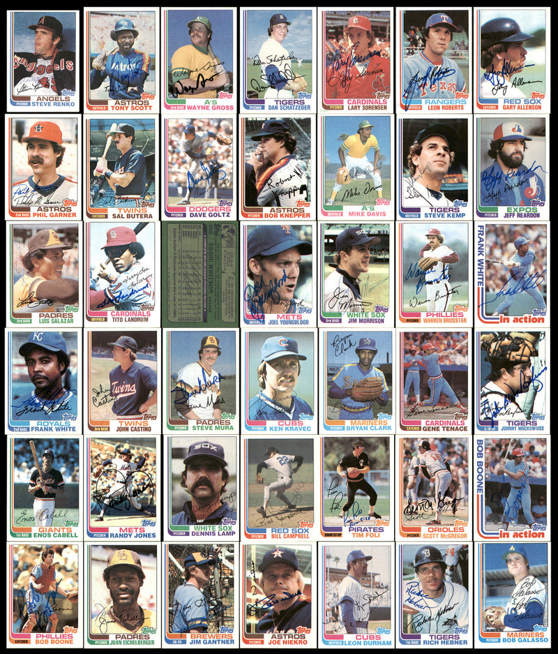 327 Count Lot of Autographed 1982 Topps Baseball Cards (All Different) SKU #266542