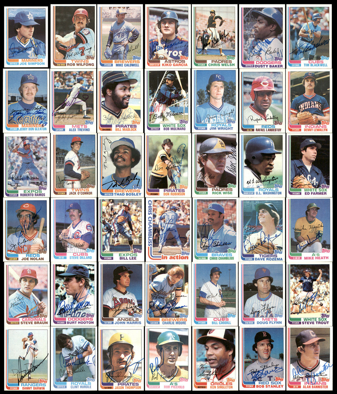 327 Count Lot of Autographed 1982 Topps Baseball Cards (All Different) SKU #266542