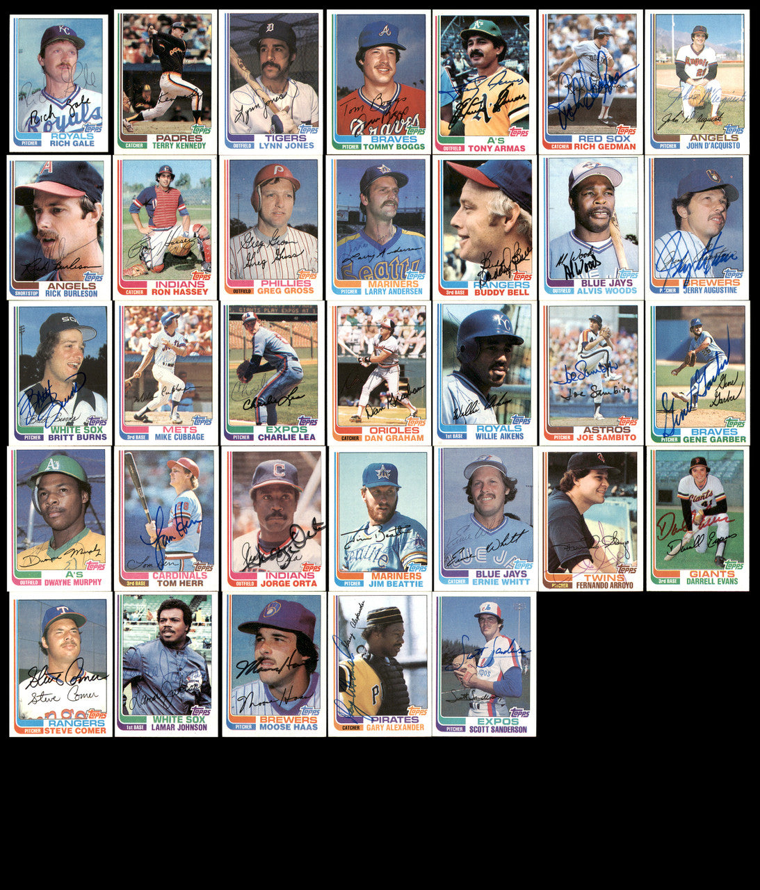 327 Count Lot of Autographed 1982 Topps Baseball Cards (All Different) SKU #266542