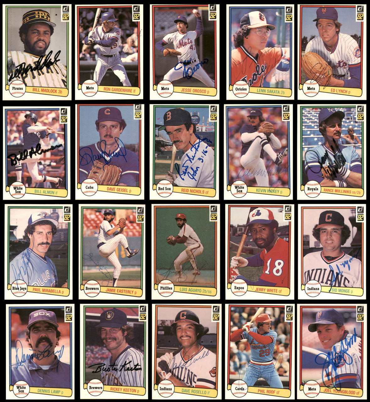 140 Count Lot of Autographed 1982 Donruss Baseball Cards (All Different) SKU #266544