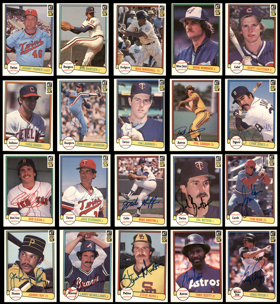 140 Count Lot of Autographed 1982 Donruss Baseball Cards (All Different) SKU #266544