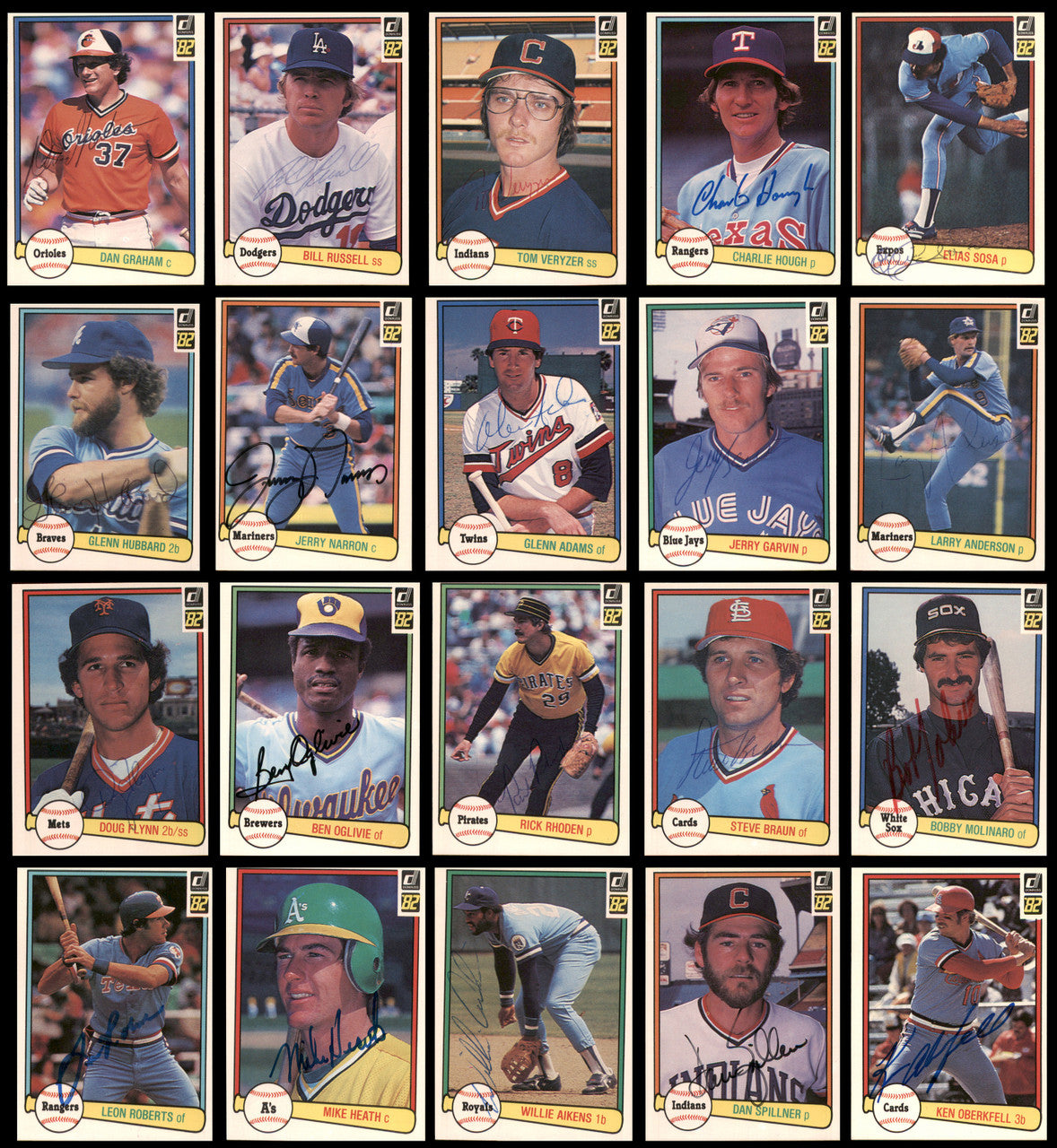 140 Count Lot of Autographed 1982 Donruss Baseball Cards (All Different) SKU #266544