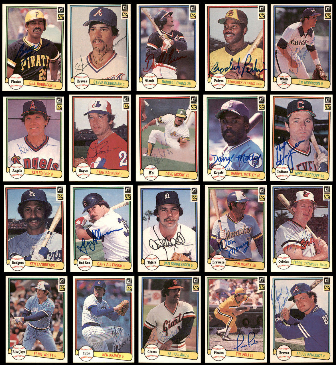 140 Count Lot of Autographed 1982 Donruss Baseball Cards (All Different) SKU #266544