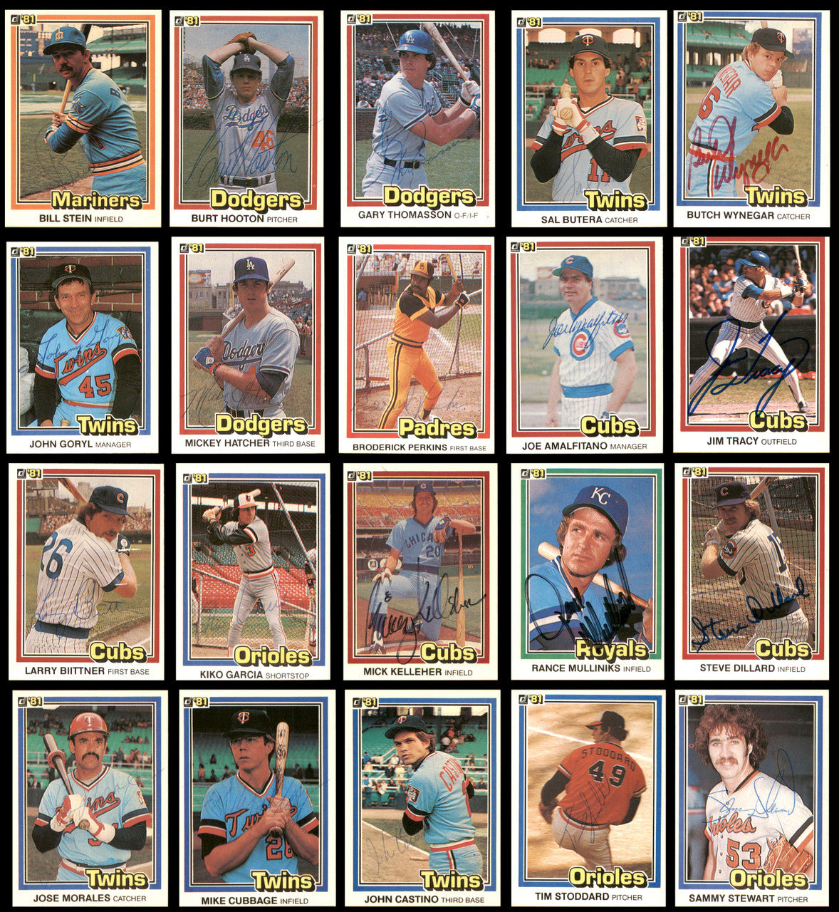 233 Count Lot of Autographed 1981 Donruss Baseball Cards (All Different) SKU #266546