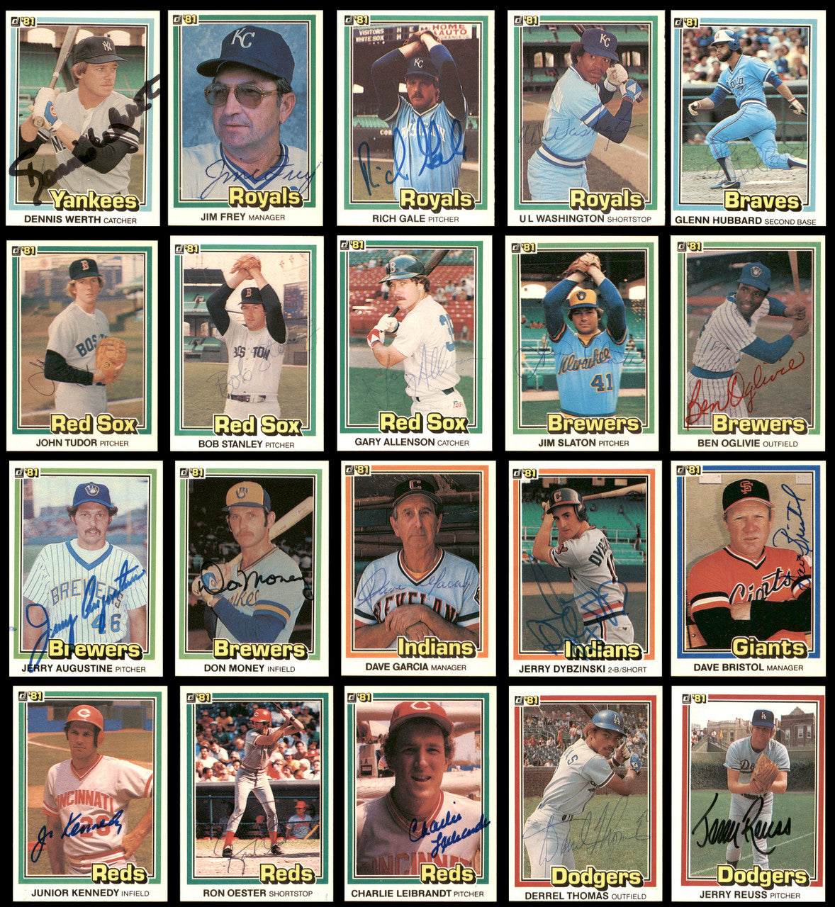 233 Count Lot of Autographed 1981 Donruss Baseball Cards (All Different) SKU #266546