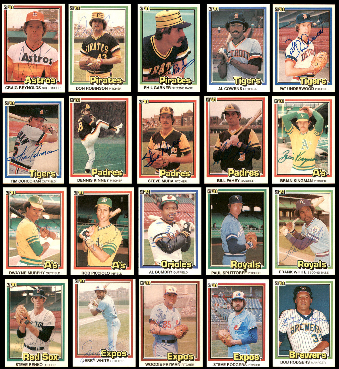 233 Count Lot of Autographed 1981 Donruss Baseball Cards (All Different) SKU #266546