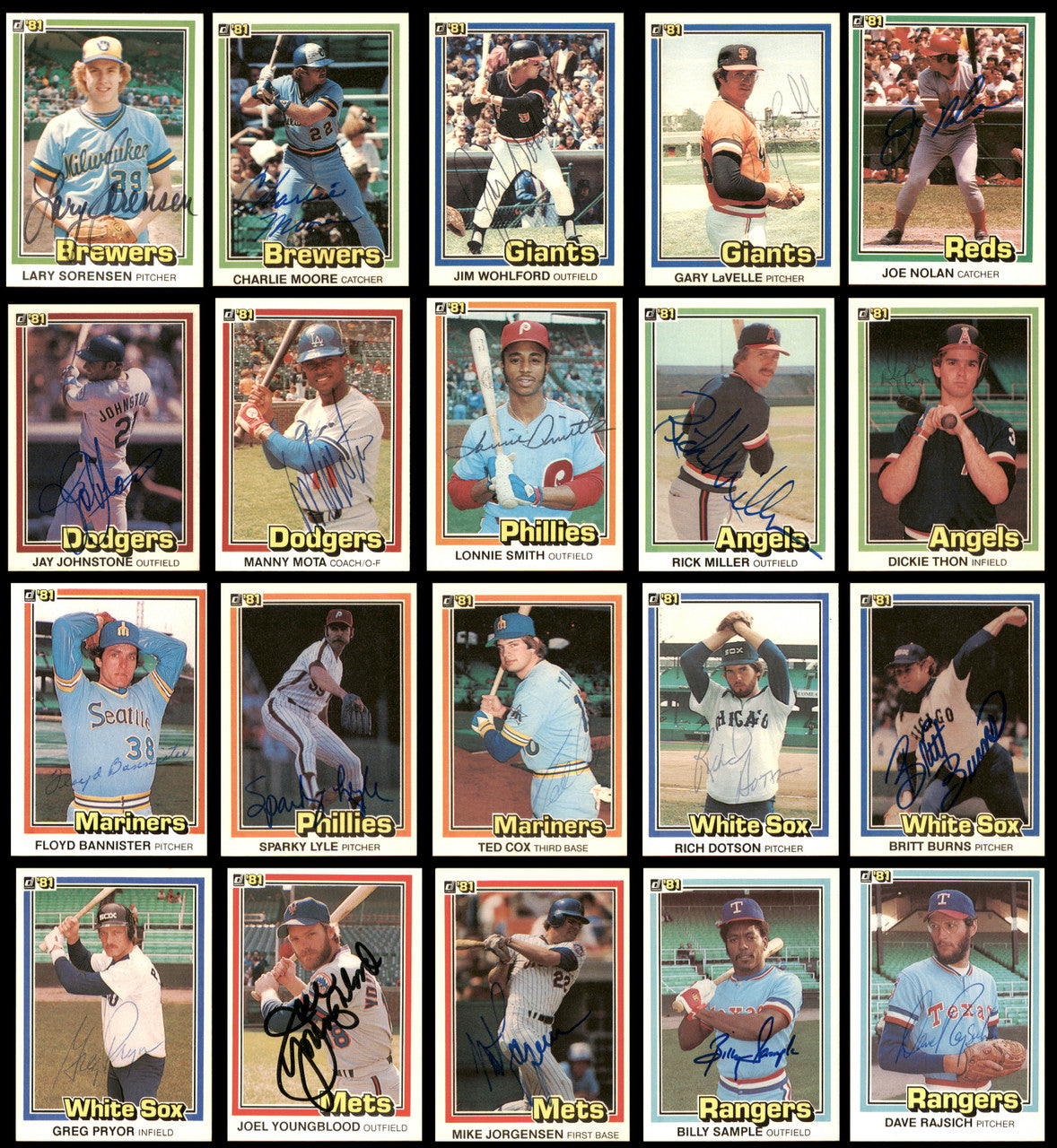 233 Count Lot of Autographed 1981 Donruss Baseball Cards (All Different) SKU #266546