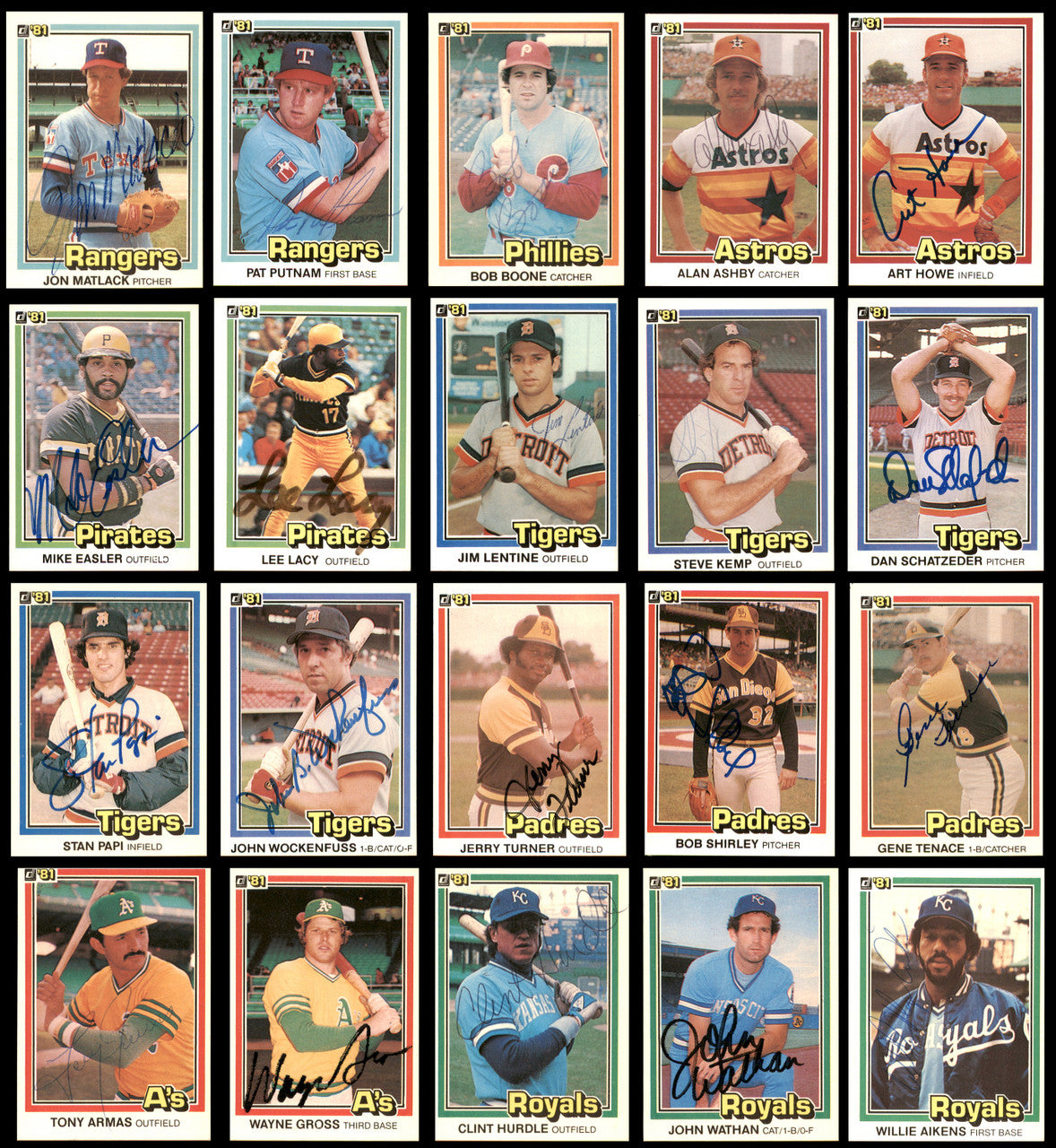 233 Count Lot of Autographed 1981 Donruss Baseball Cards (All Different) SKU #266546