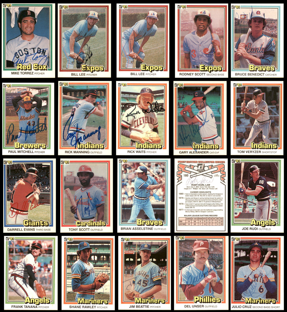 233 Count Lot of Autographed 1981 Donruss Baseball Cards (All Different) SKU #266546