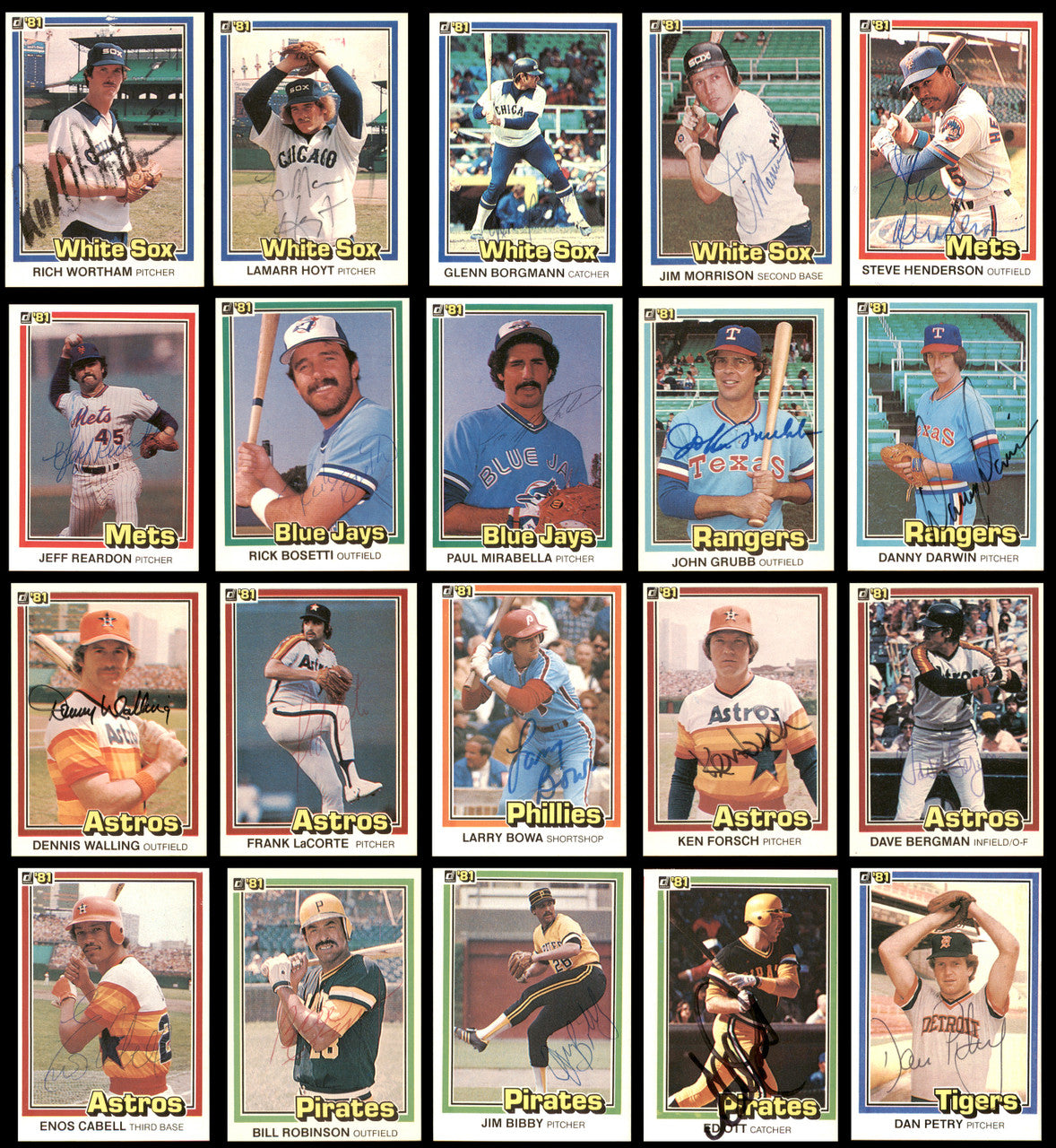 233 Count Lot of Autographed 1981 Donruss Baseball Cards (All Different) SKU #266546