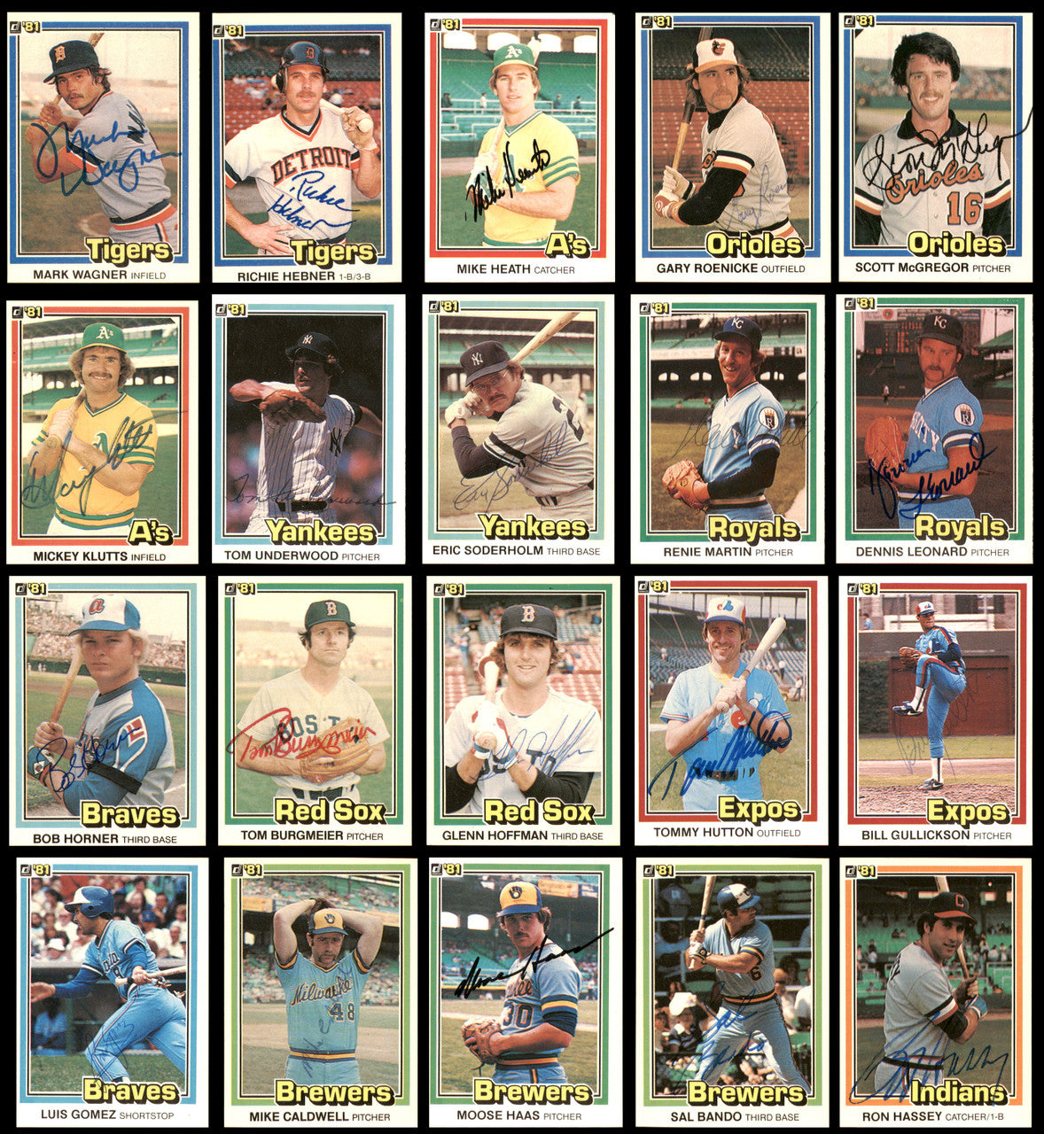 233 Count Lot of Autographed 1981 Donruss Baseball Cards (All Different) SKU #266546