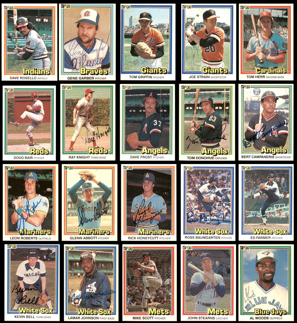 233 Count Lot of Autographed 1981 Donruss Baseball Cards (All Different) SKU #266546