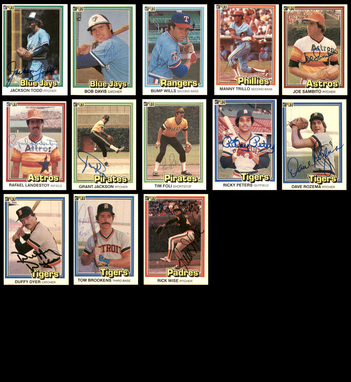 233 Count Lot of Autographed 1981 Donruss Baseball Cards (All Different) SKU #266546