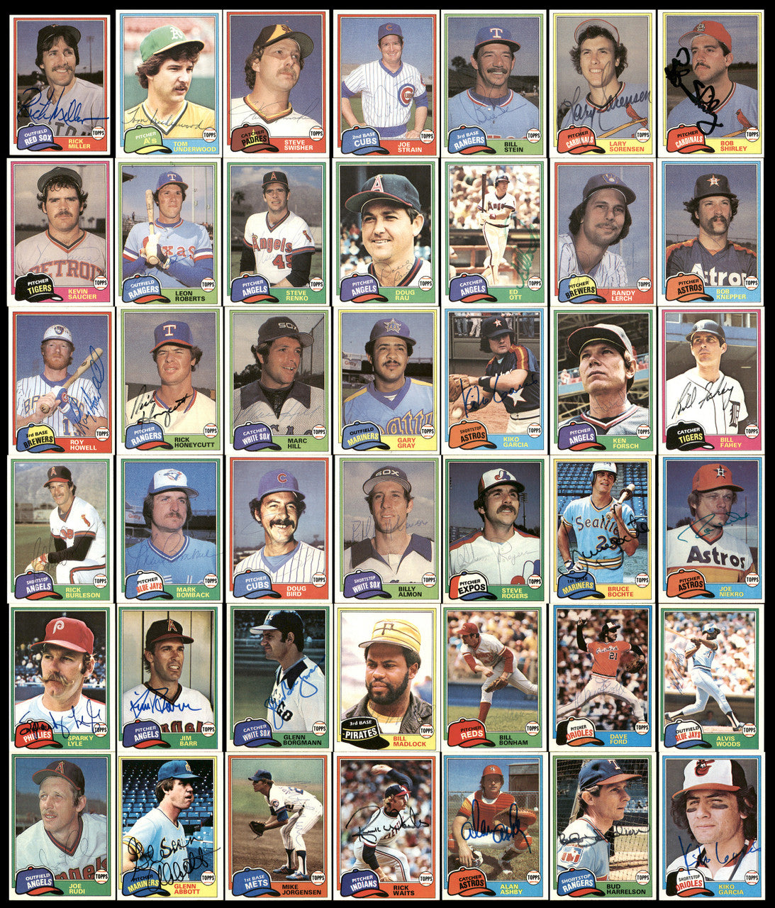 347 Count Lot of Autographed 1981 Topps Baseball Cards (All Different) SKU #266547