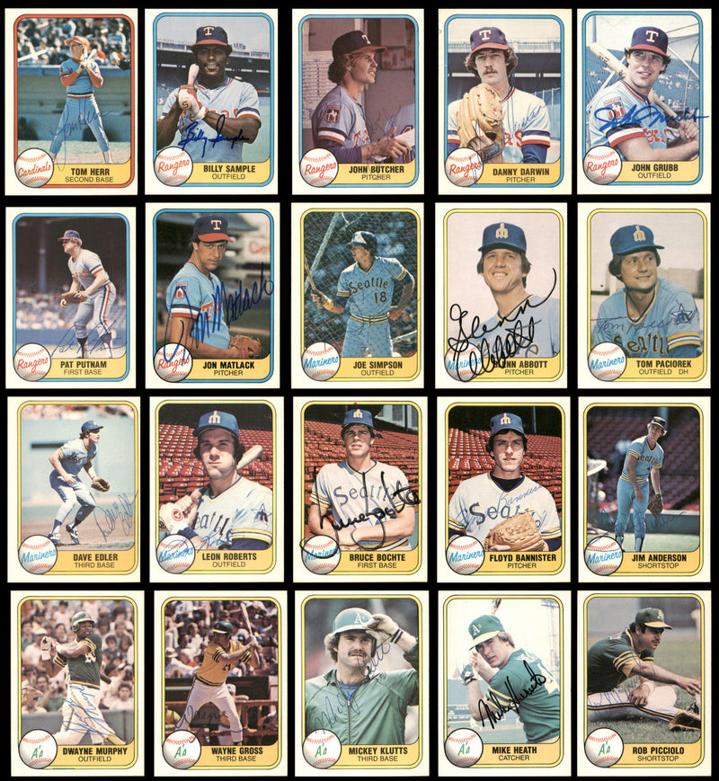 231 Count Lot of Autographed 1981 Fleer Baseball Cards (All Different) SKU #266553