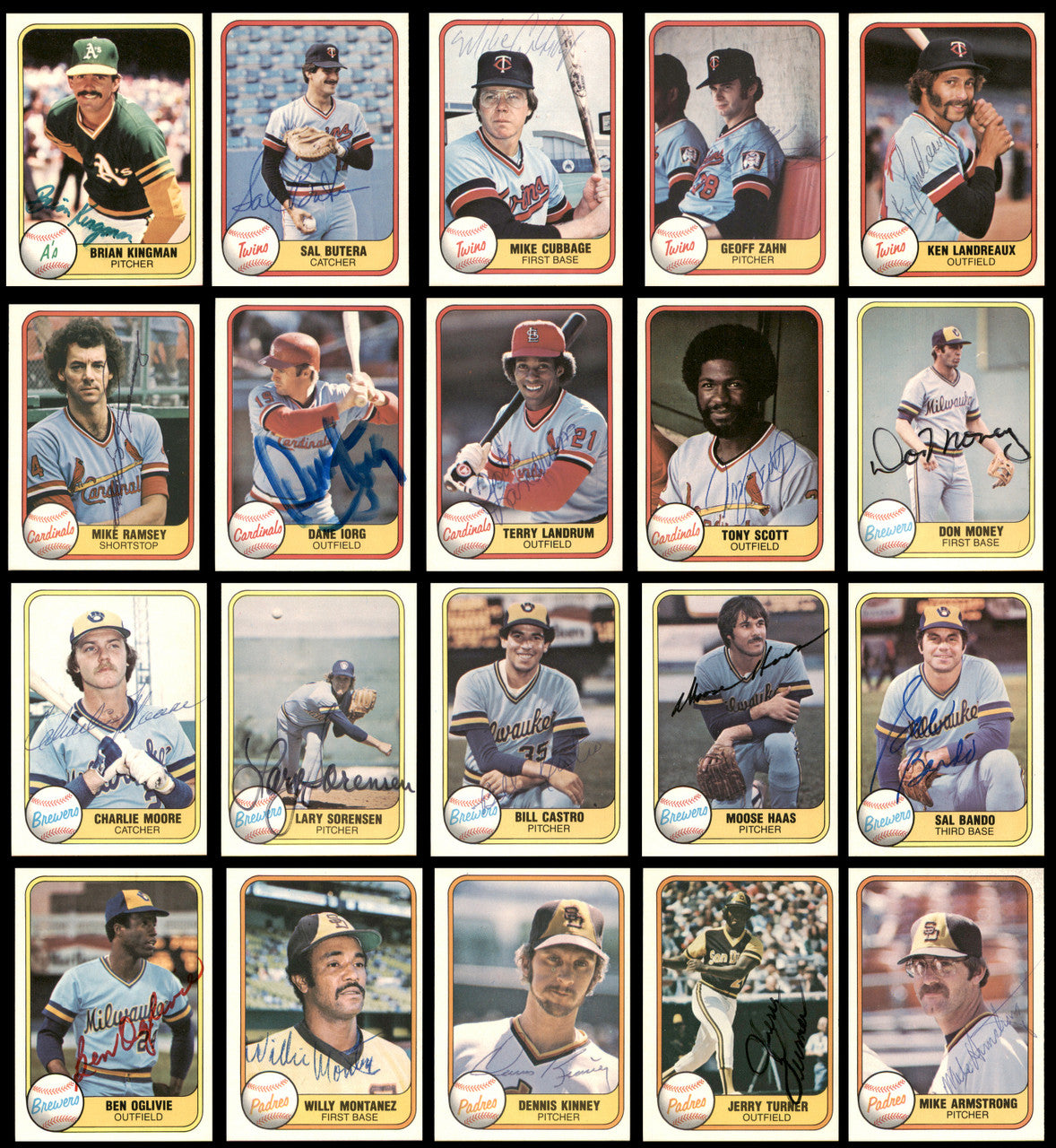 231 Count Lot of Autographed 1981 Fleer Baseball Cards (All Different) SKU #266553