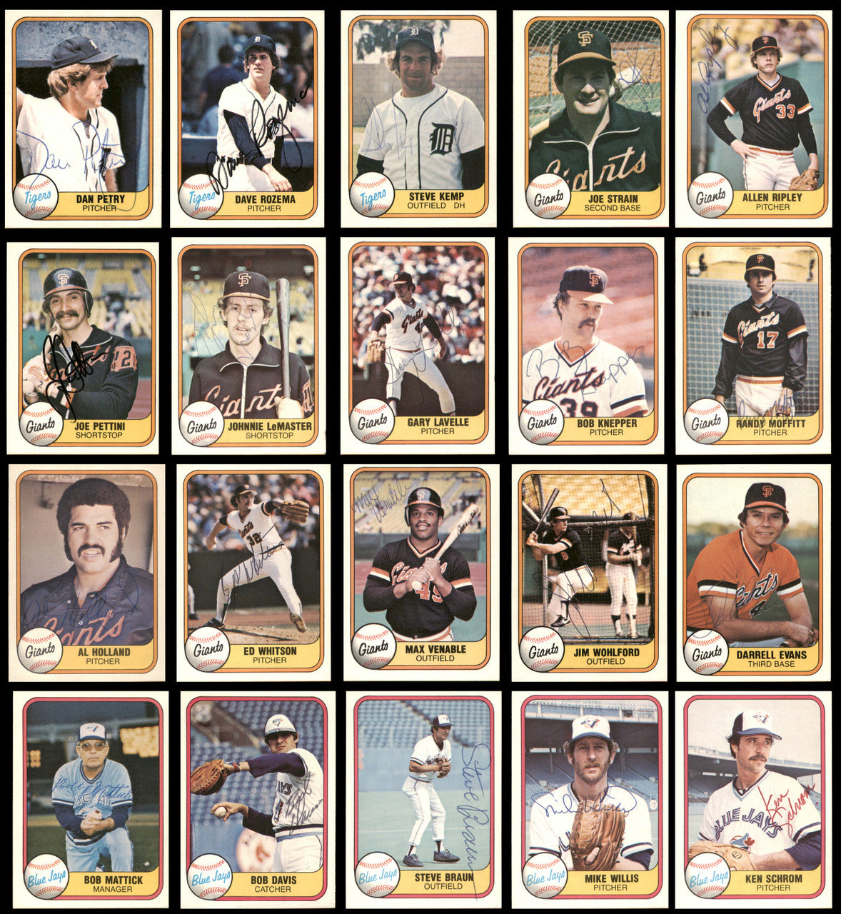 231 Count Lot of Autographed 1981 Fleer Baseball Cards (All Different) SKU #266553