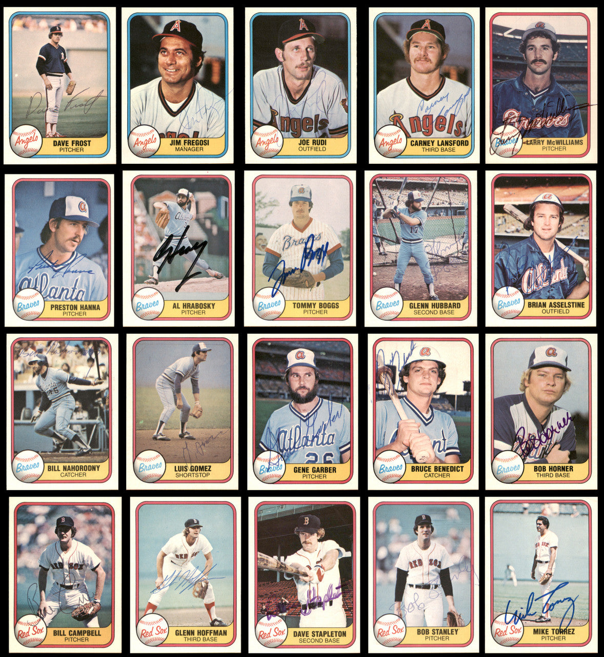 231 Count Lot of Autographed 1981 Fleer Baseball Cards (All Different) SKU #266553