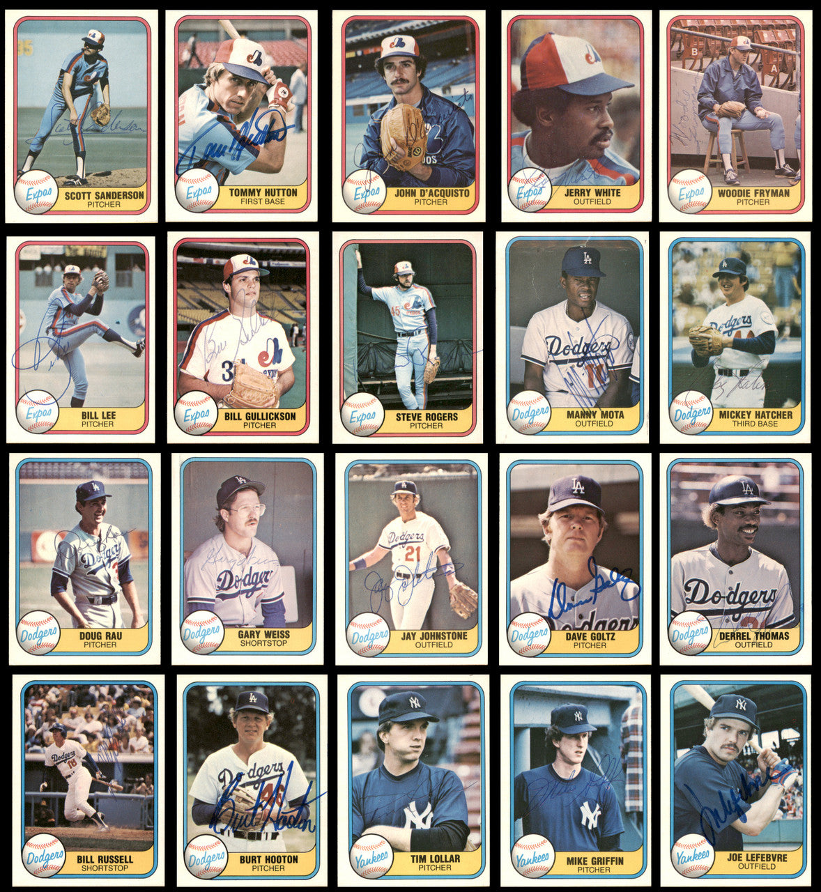 231 Count Lot of Autographed 1981 Fleer Baseball Cards (All Different) SKU #266553