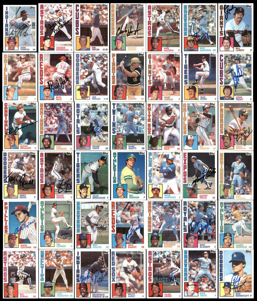 291 Count Lot of Autographed 1984 Topps Baseball Cards (All Different) SKU #266556