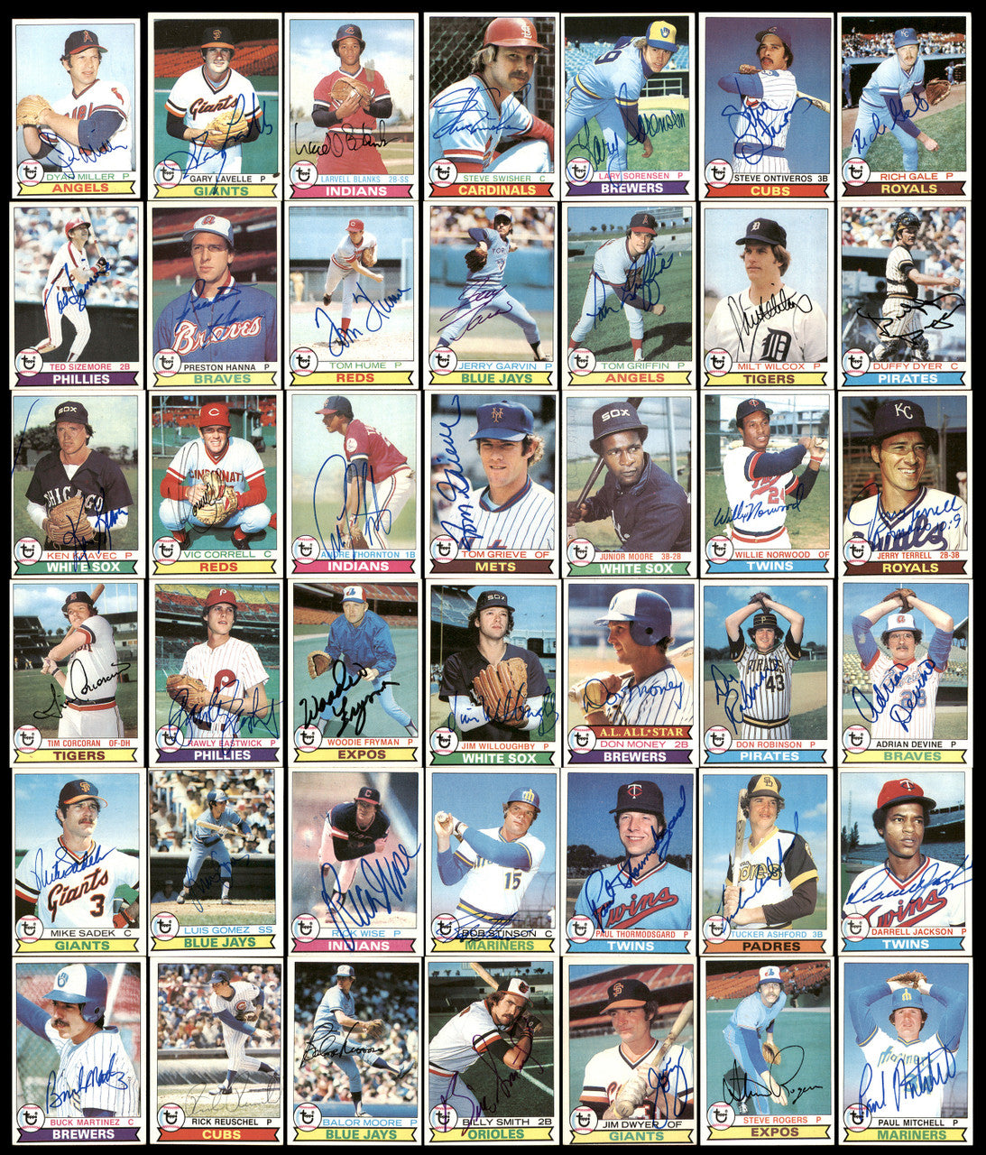 300 Count Lot of Autographed 1979 Topps Baseball Cards (All Different) SKU #266567