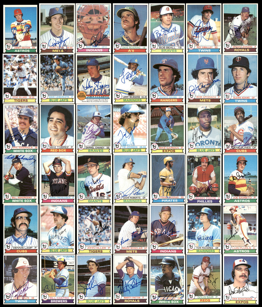300 Count Lot of Autographed 1979 Topps Baseball Cards (All Different) SKU #266567
