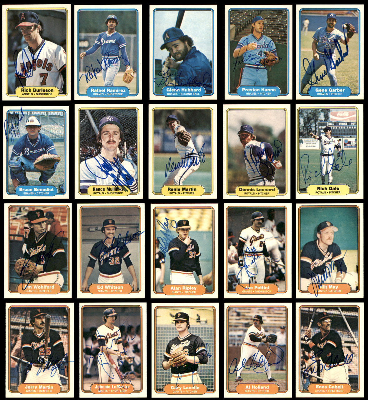 203 Count Lot of Autographed 1982 Fleer Baseball Cards (All Different) SKU #266569