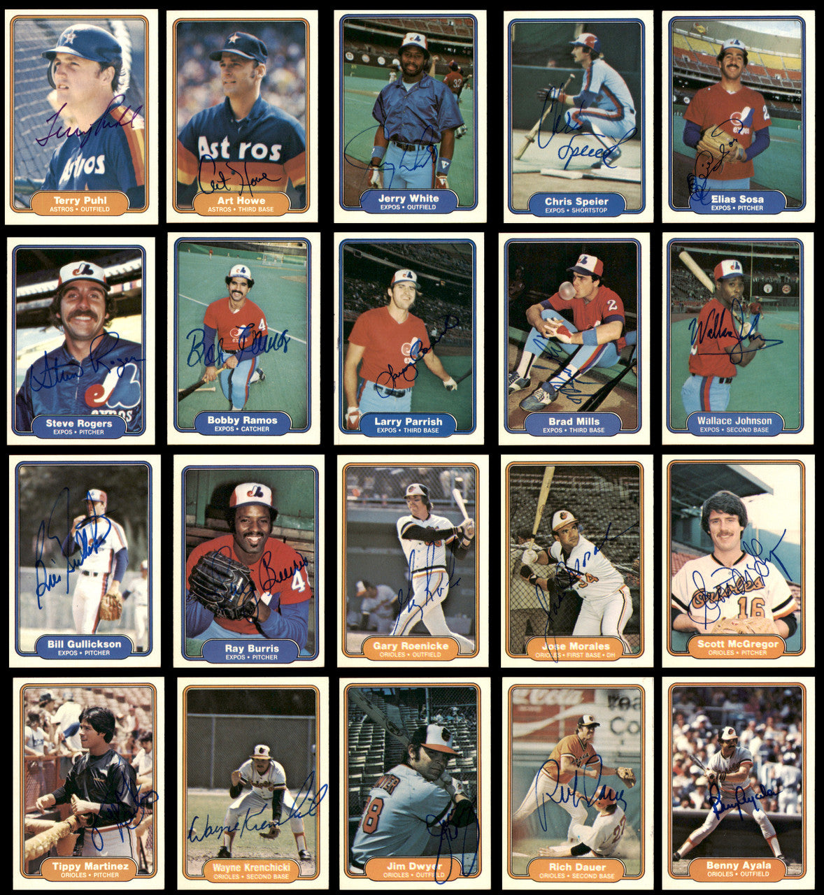 203 Count Lot of Autographed 1982 Fleer Baseball Cards (All Different) SKU #266569