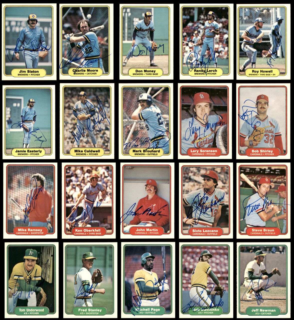 203 Count Lot of Autographed 1982 Fleer Baseball Cards (All Different) SKU #266569