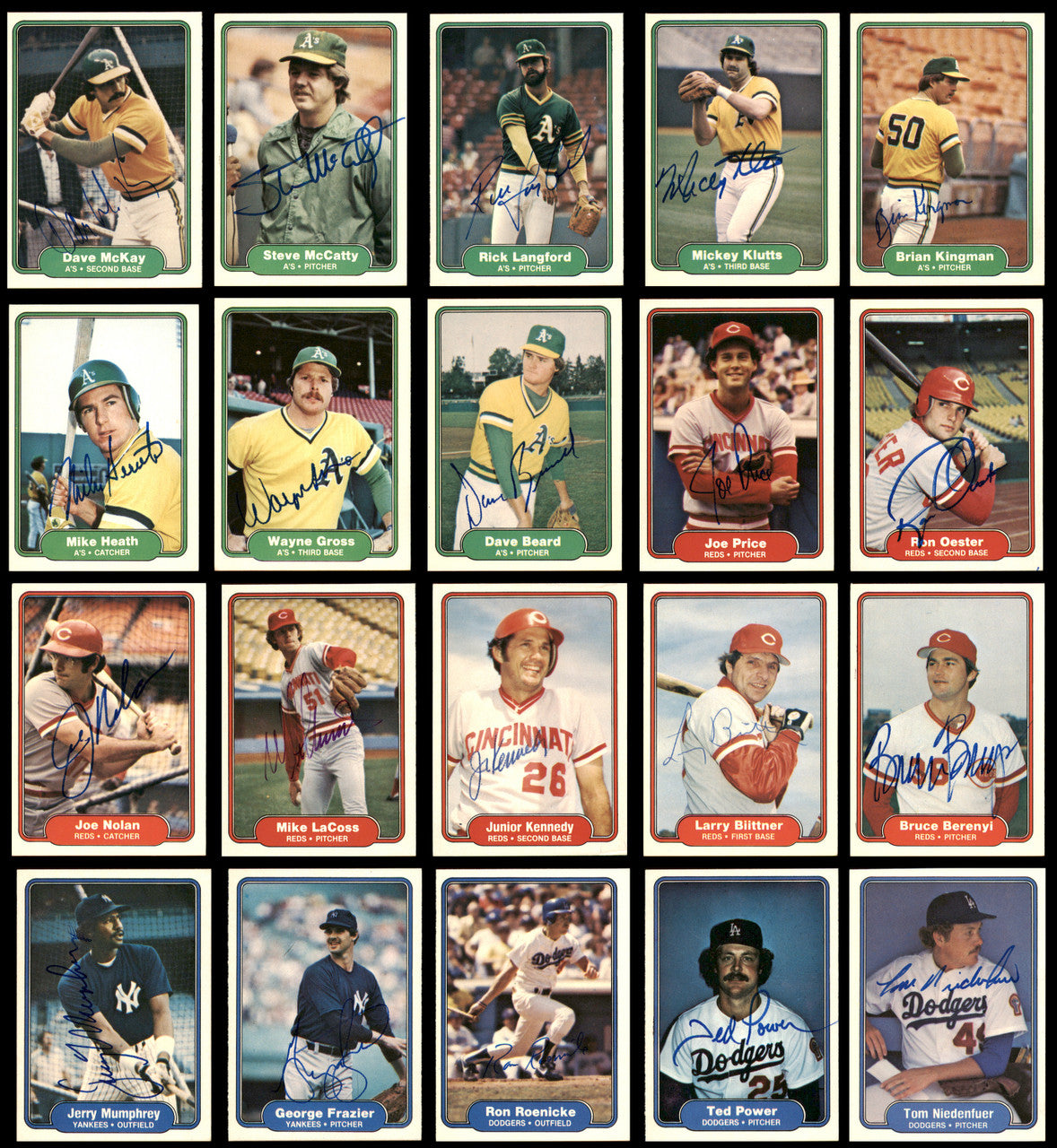 203 Count Lot of Autographed 1982 Fleer Baseball Cards (All Different) SKU #266569