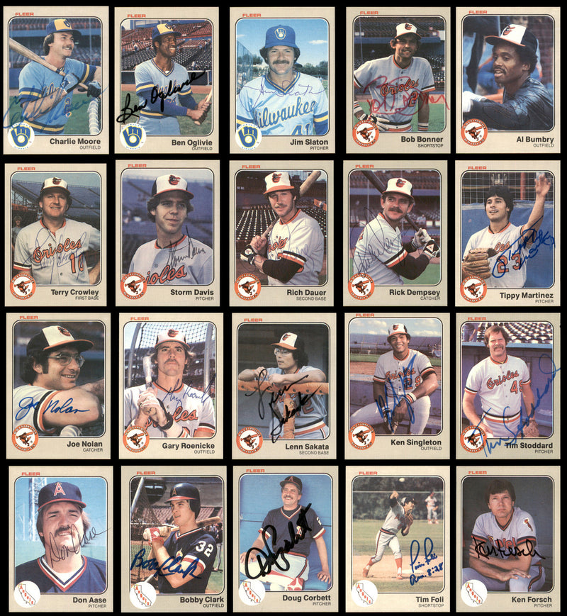 260 Count Lot of Autographed 1983 Fleer Baseball Cards (All Different) SKU #266573