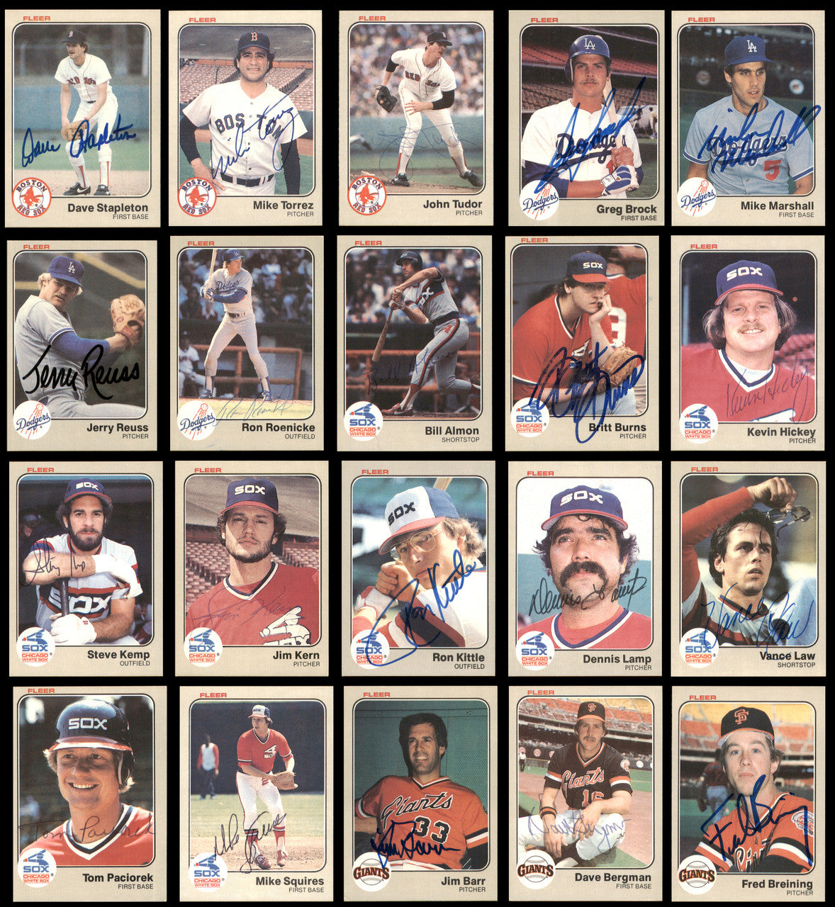 260 Count Lot of Autographed 1983 Fleer Baseball Cards (All Different) SKU #266573