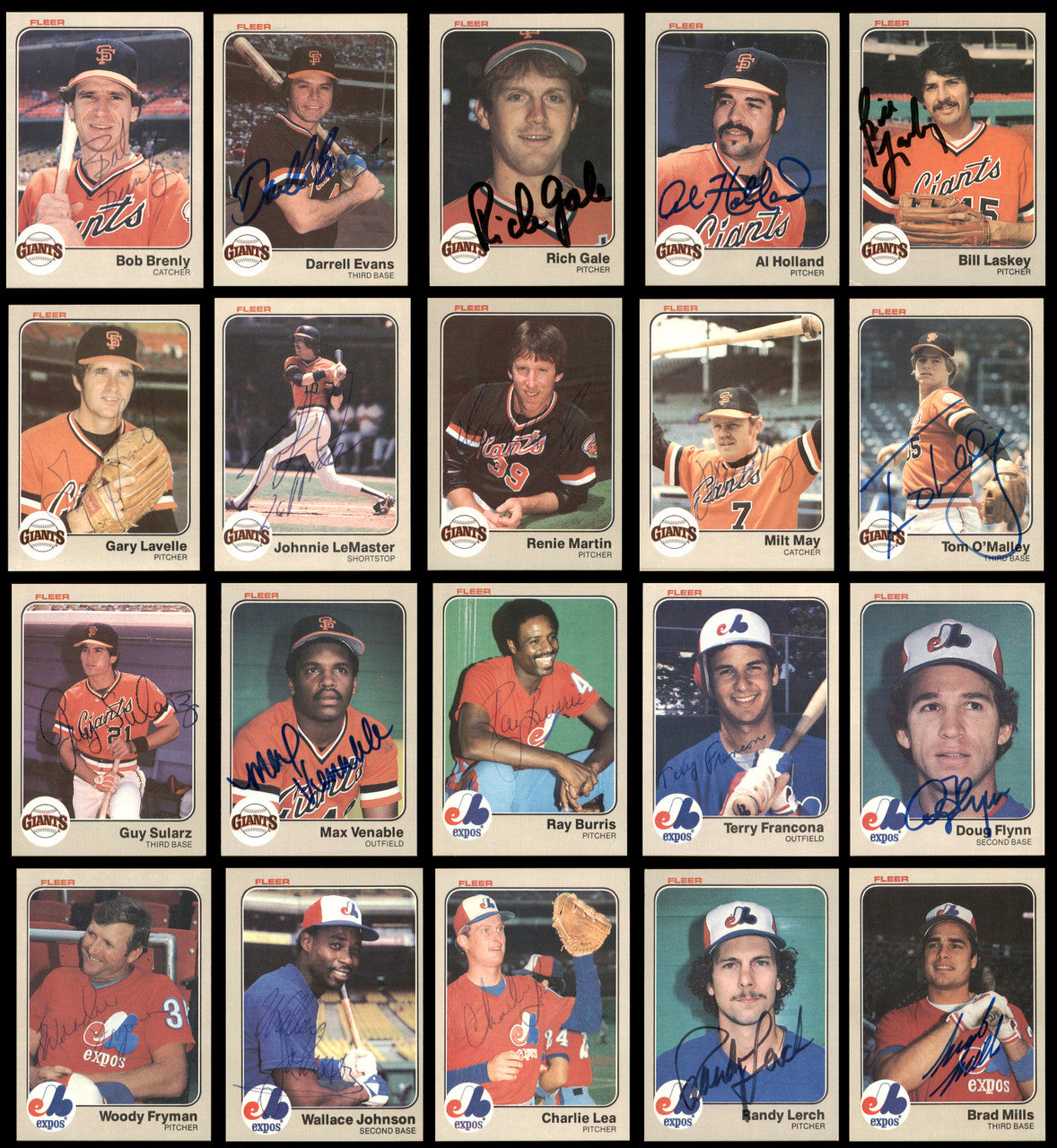 260 Count Lot of Autographed 1983 Fleer Baseball Cards (All Different) SKU #266573