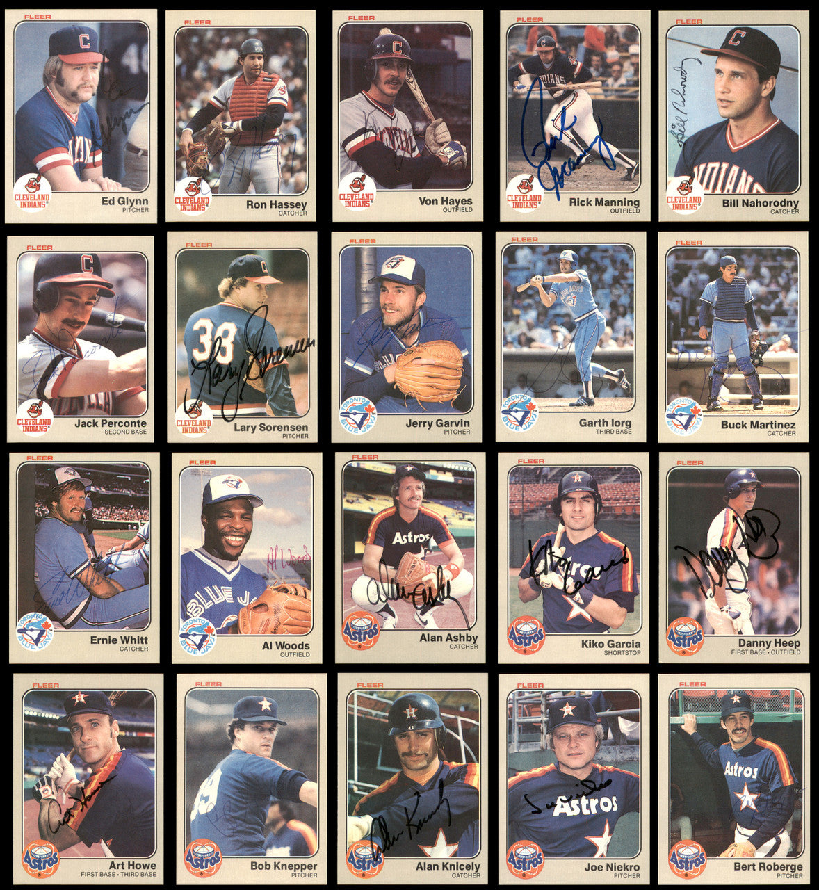 260 Count Lot of Autographed 1983 Fleer Baseball Cards (All Different) SKU #266573