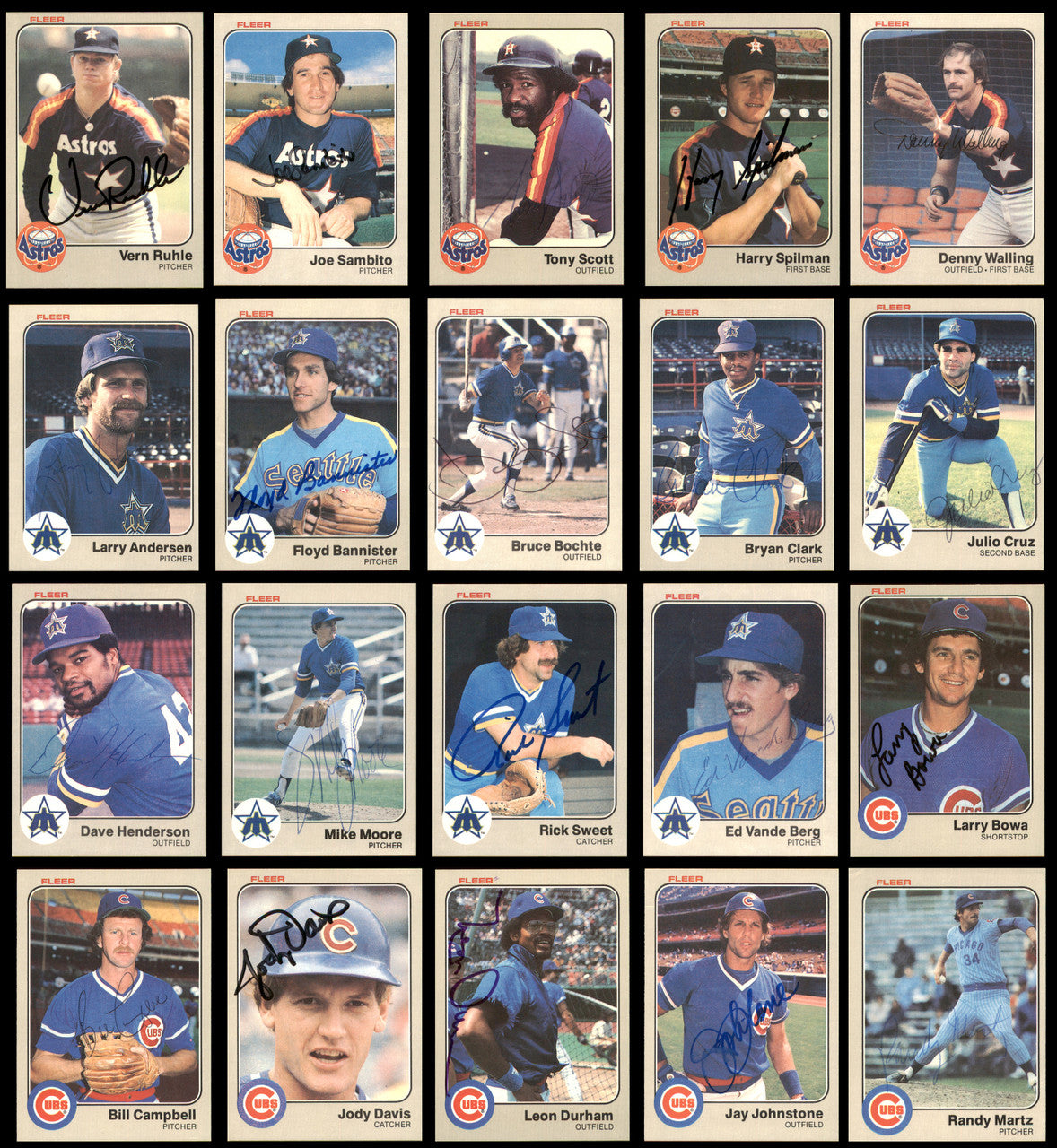 260 Count Lot of Autographed 1983 Fleer Baseball Cards (All Different) SKU #266573