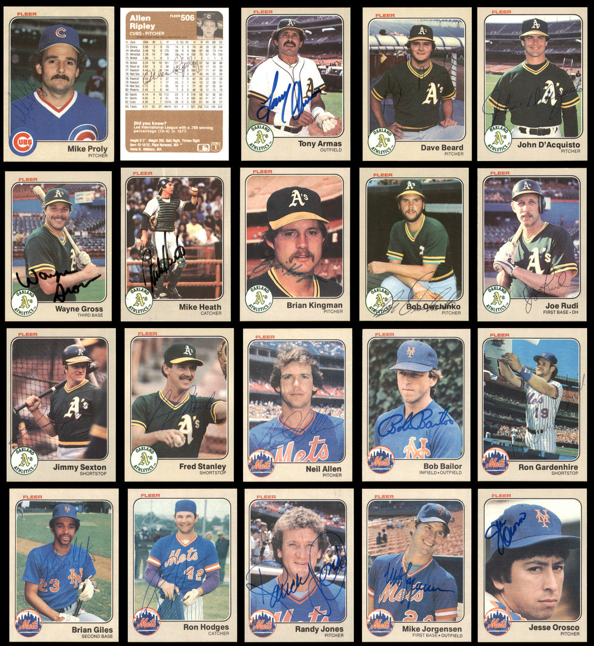 260 Count Lot of Autographed 1983 Fleer Baseball Cards (All Different) SKU #266573
