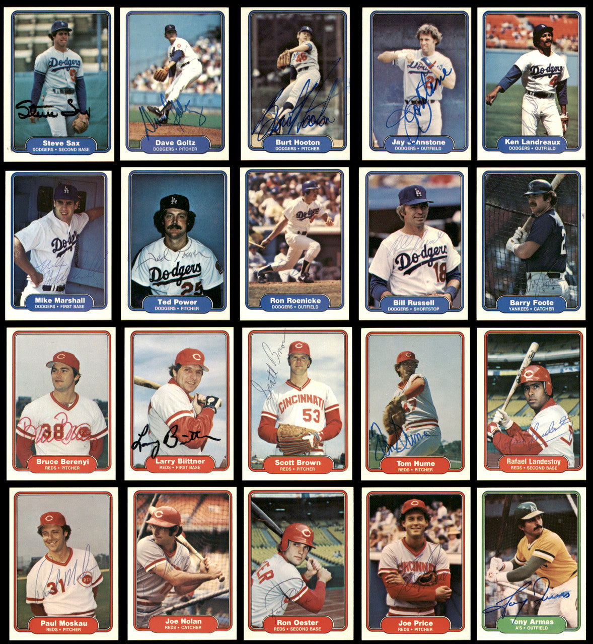 228 Count Lot of Autographed 1982 Fleer Baseball Cards (All Different) SKU #266574
