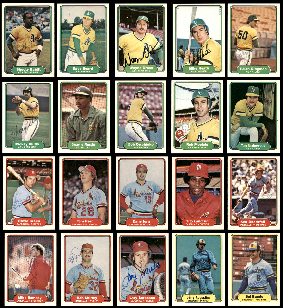 228 Count Lot of Autographed 1982 Fleer Baseball Cards (All Different) SKU #266574