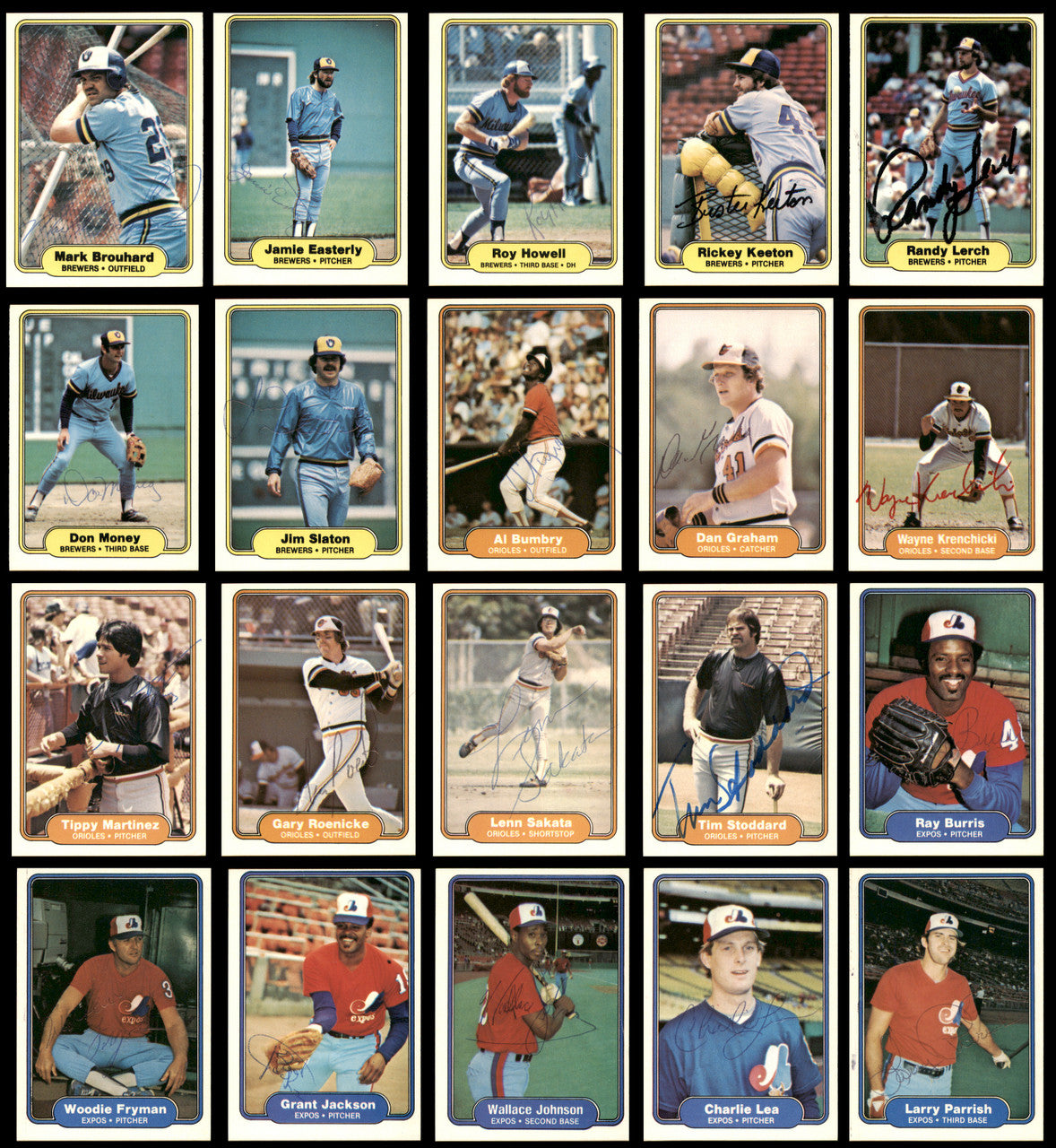 228 Count Lot of Autographed 1982 Fleer Baseball Cards (All Different) SKU #266574