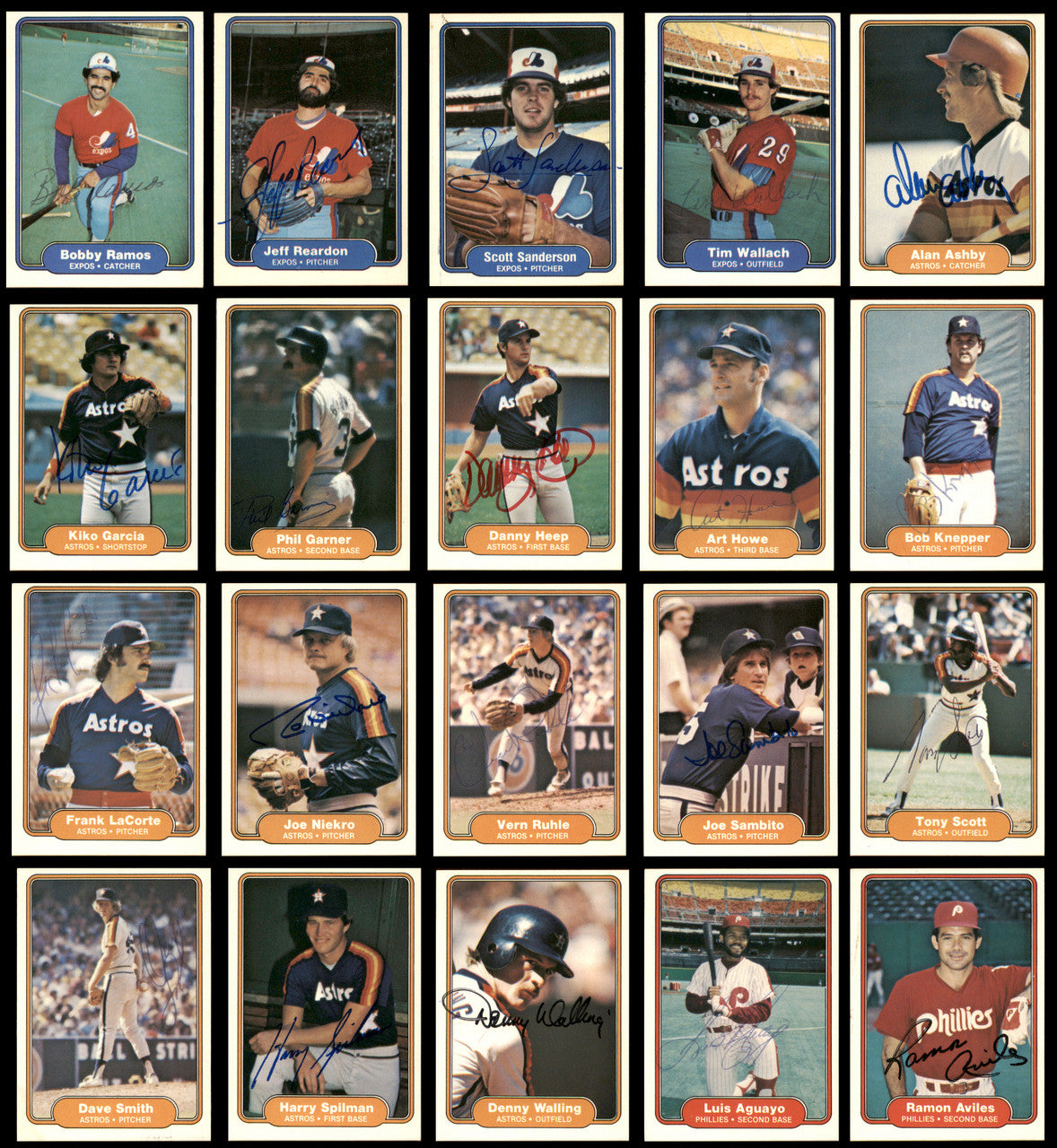 228 Count Lot of Autographed 1982 Fleer Baseball Cards (All Different) SKU #266574
