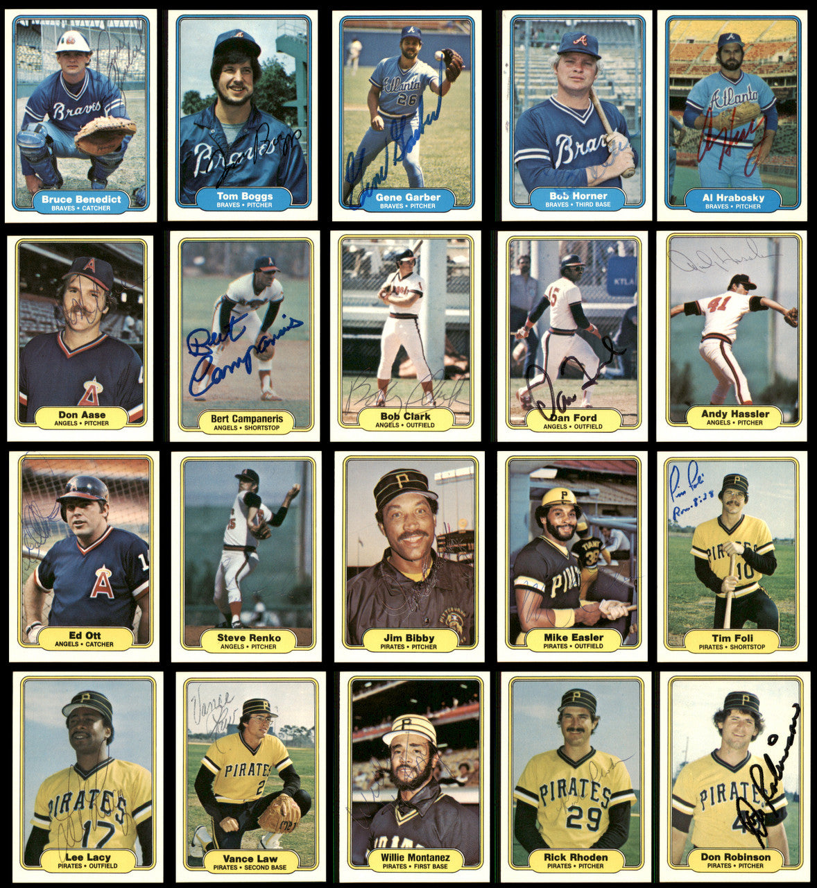 228 Count Lot of Autographed 1982 Fleer Baseball Cards (All Different) SKU #266574