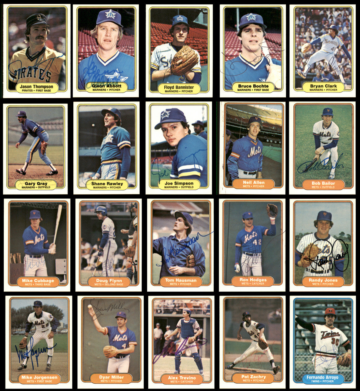 228 Count Lot of Autographed 1982 Fleer Baseball Cards (All Different) SKU #266574