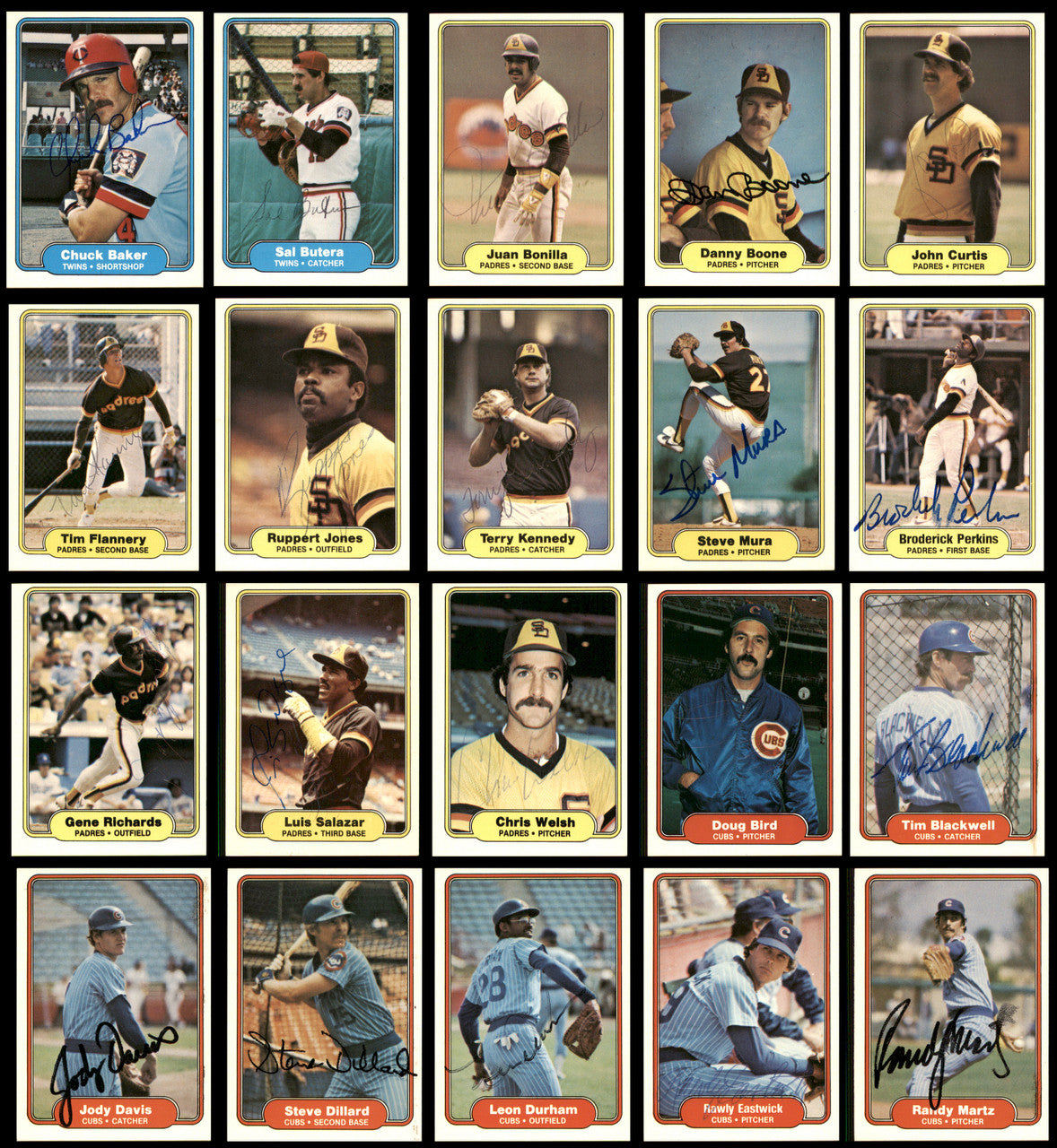 228 Count Lot of Autographed 1982 Fleer Baseball Cards (All Different) SKU #266574