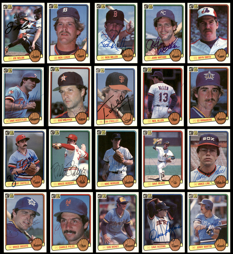 237 Count Lot of Autographed 1983 Donruss Baseball Cards (All Different) SKU #266575