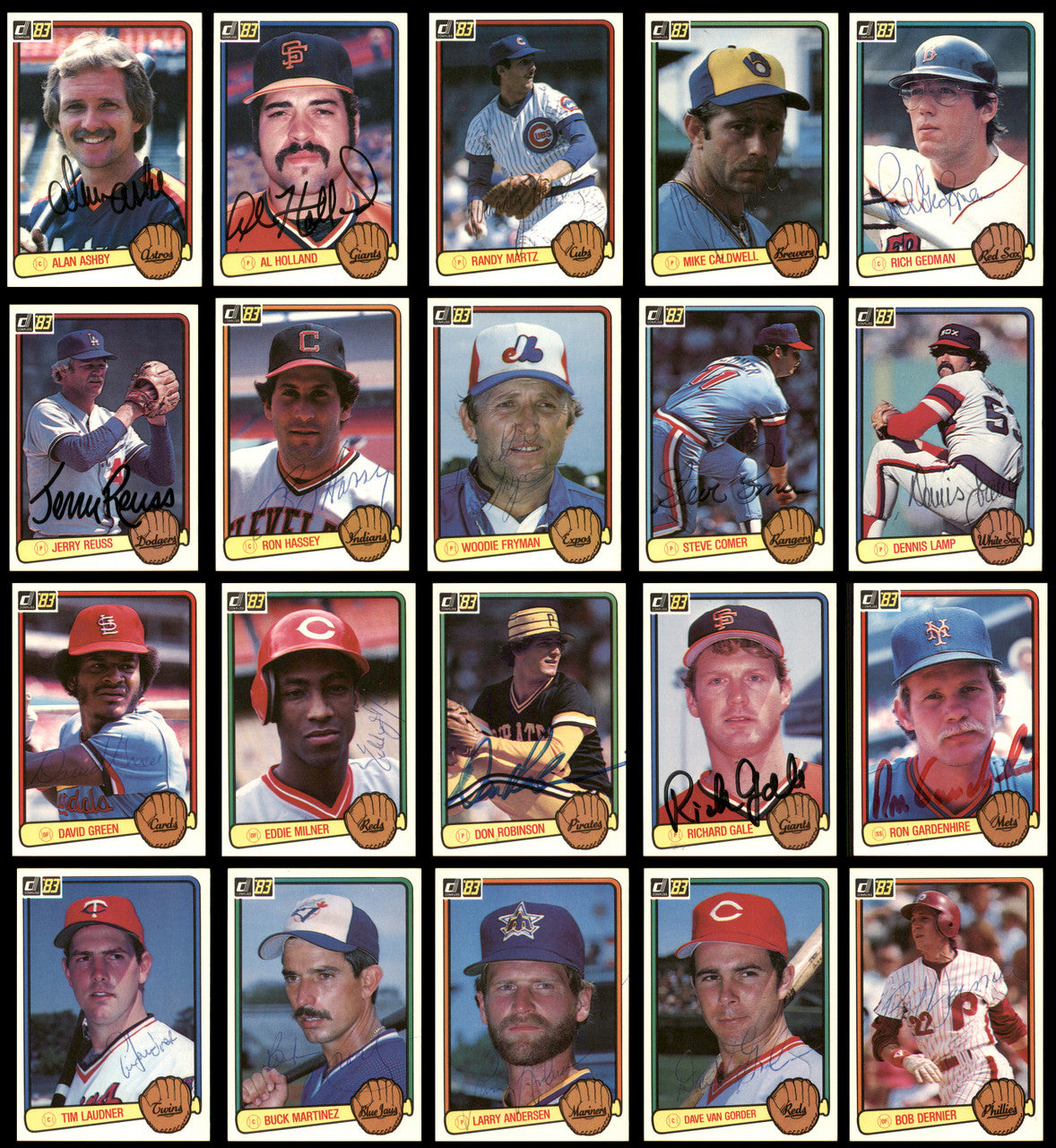 237 Count Lot of Autographed 1983 Donruss Baseball Cards (All Different) SKU #266575