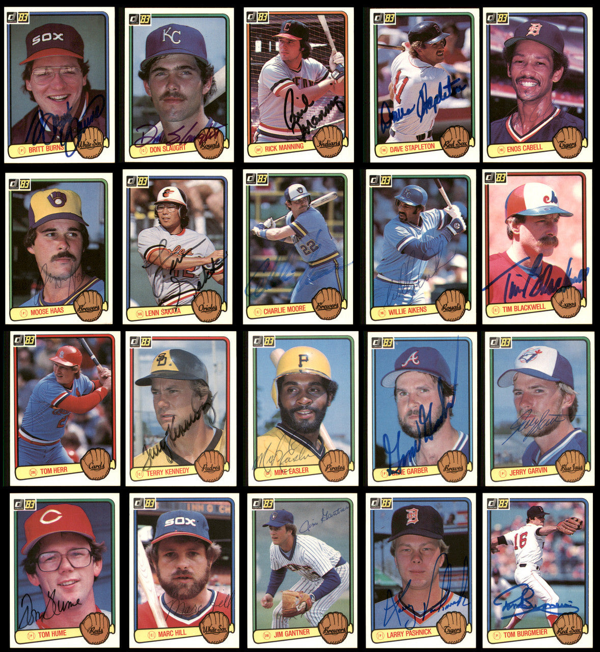 237 Count Lot of Autographed 1983 Donruss Baseball Cards (All Different) SKU #266575