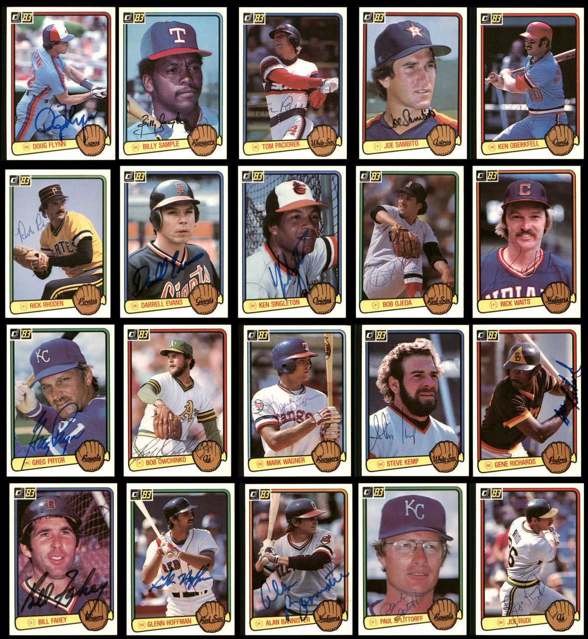 237 Count Lot of Autographed 1983 Donruss Baseball Cards (All Different) SKU #266575