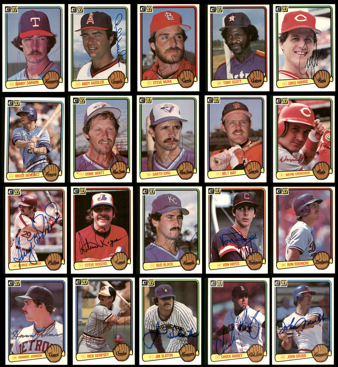 237 Count Lot of Autographed 1983 Donruss Baseball Cards (All Different) SKU #266575